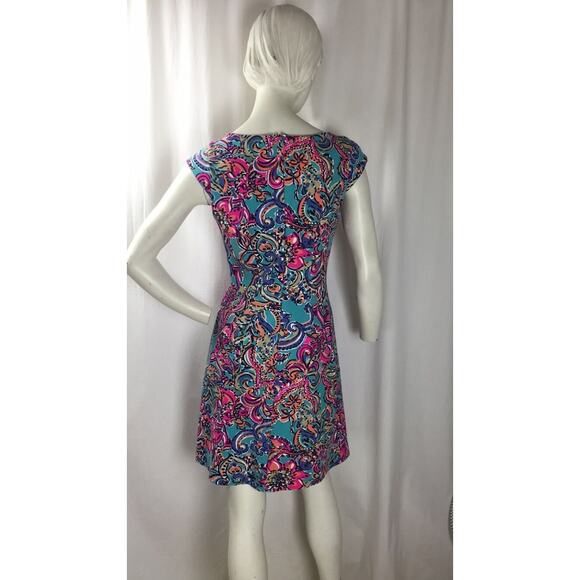 Lilly Pulitzer Multi Color Cap Sleeve Dress Sz. L - Picture 5 of 5